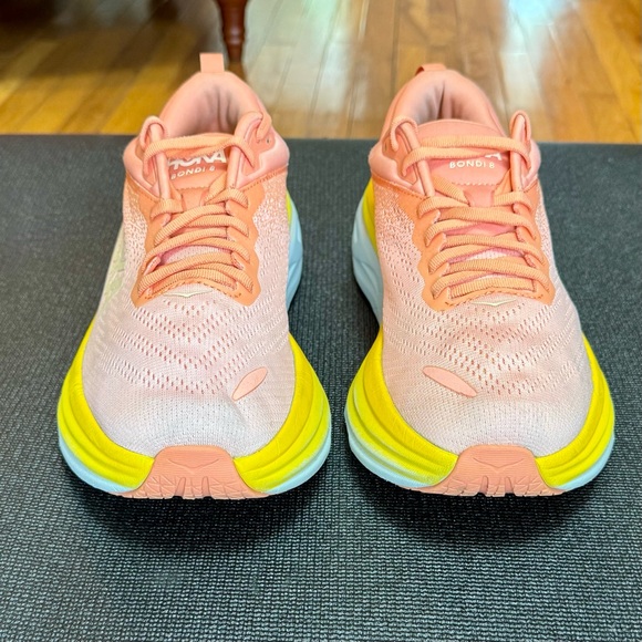 HOKA ONE ONE Bondi 8 Women’s Athletic Running Sneakers Orange and Yellow Sz 9.5 - Picture 5 of 10